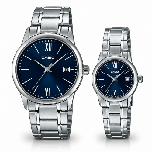 Парні годинники Casio MTP-V002D-2B3 & LTP-V002D-2B3
