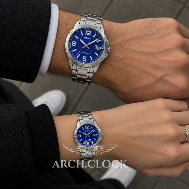 Парні годинники Casio MTP-V004D-2B & LTP-V004D-2B, фото 2