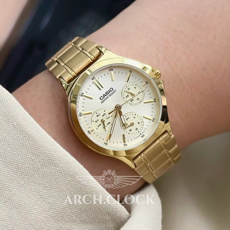Парні годинники Casio MTP-V300G-9A & LTP-V300G-9AUDF, фото 7