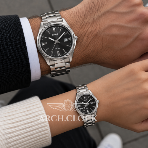Парні годинники Casio MTP-1302D-1A1 & LTP-1302D-1A1