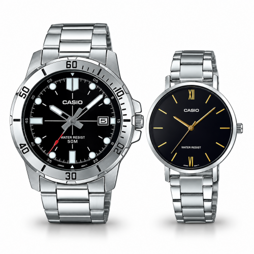 Парні годинники Casio MTP-VD01D-1E & LTP-VT01D-1BUDF