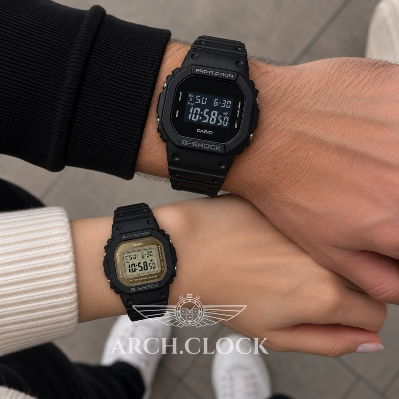 Парні годинники Casio DW-5600UBB-1ER & GMD-S5600-1ER, фото 2