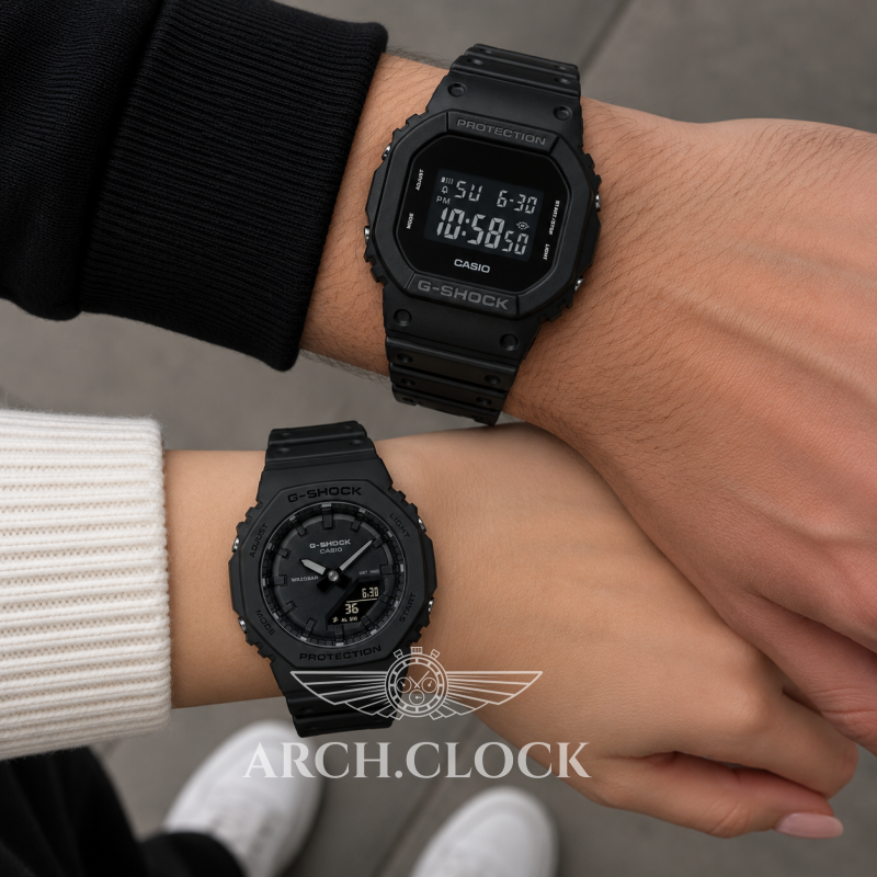 Парні годинники Casio DW-5600UBB-1ER & GMA-P2100BB-1AER, фото 2