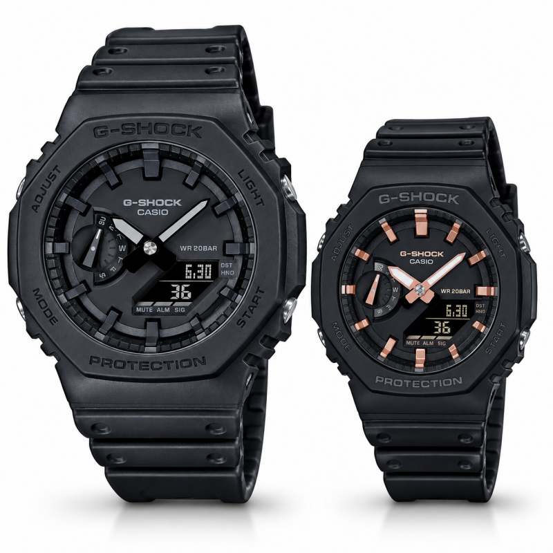 Парні годинники Casio GA-2100-1A1ER & GMA-S2100-1AER, фото 1