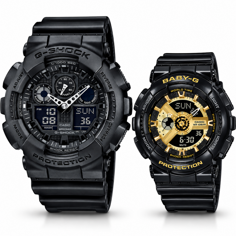 Парні годинники Casio GA-100-1A1ER & BA-110X-1AER, фото 1