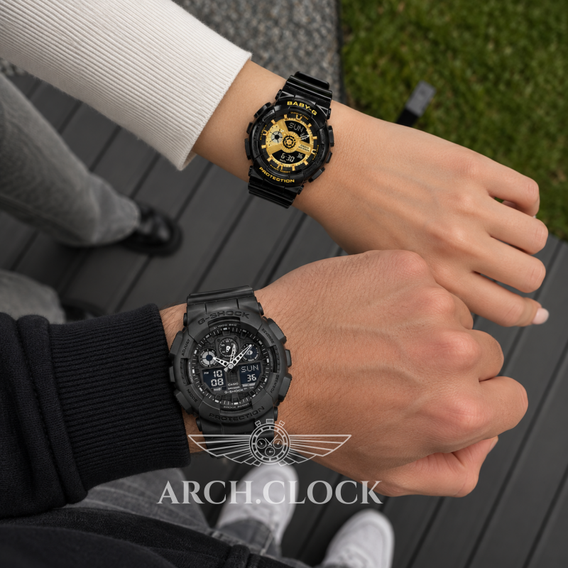 Парні годинники Casio GA-100-1A1ER & BA-110X-1AER, фото 2