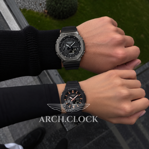 Парні годинники Casio GM-2100BB-1AER & GMA-S2100-1AER