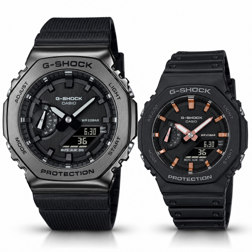 Парні годинники Casio GM-2100BB-1AER & GMA-S2100-1AER