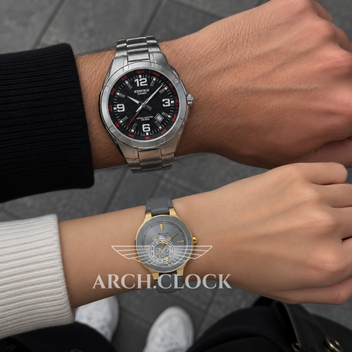 Парні годинники Casio EF-125D-1AVEG & SHE-4559GL-8AUDF