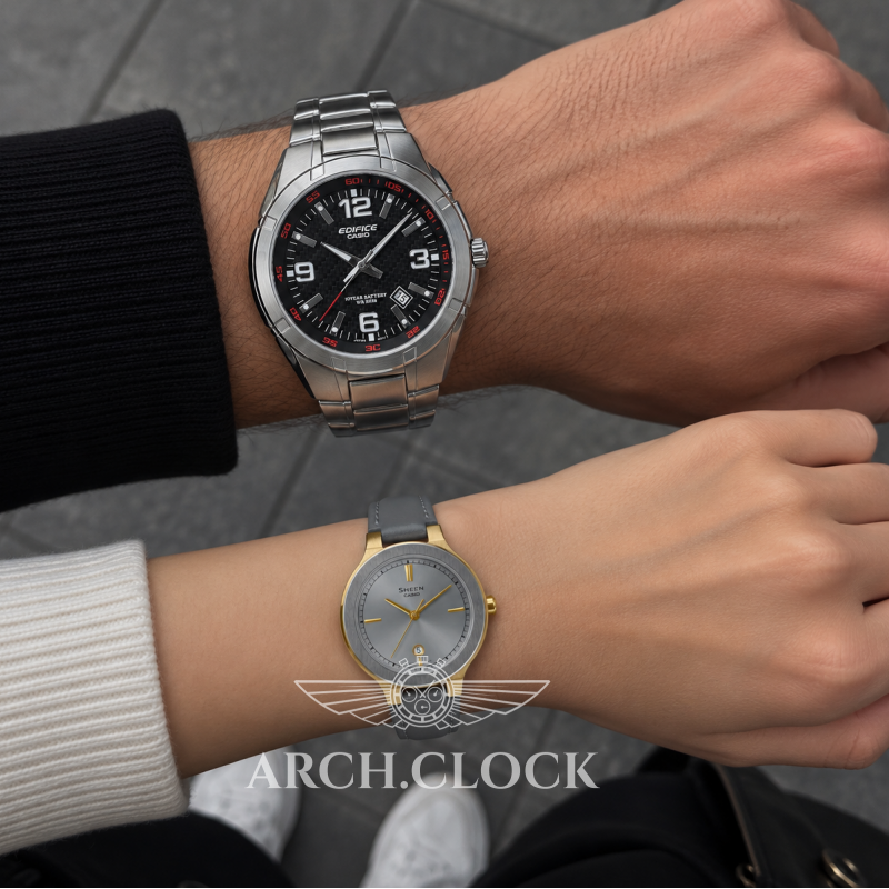 Парні годинники Casio EF-125D-1AVEG & SHE-4559GL-8AUDF, фото 2