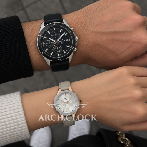 Парні годинники Casio EFR-526L-2CVUEF & SHE-4559GBL-7AUDF