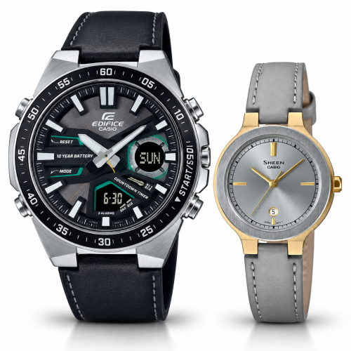 Парні годинники Casio EFV-C110L-1AVEF & SHE-4559GL-8AUDF
