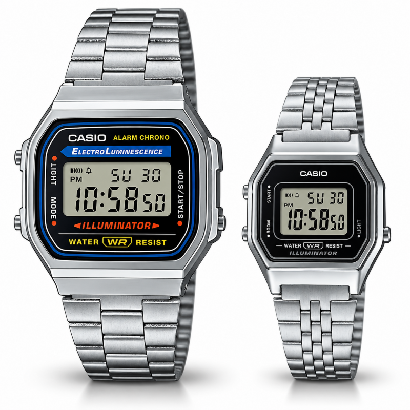 Парні годинники Casio A168WA-1YES & LA680WA-1EF, фото 1