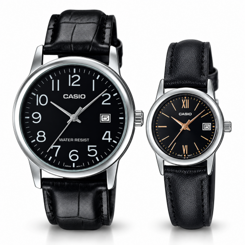 Парні годинники Casio MTP-V002L-1B & LTP-V002L-1B3