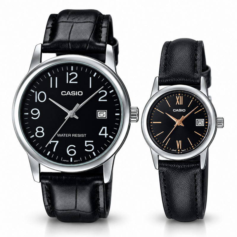 Парні годинники Casio MTP-V002L-1B & LTP-V002L-1B3, фото 1