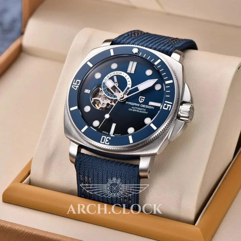 Часы Pagani Design PD-1736 Silver-Blue Nylon, фото 4