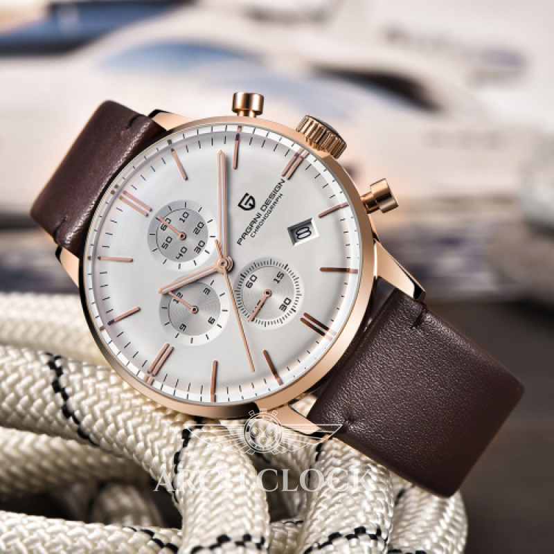 Годинник Pagani Design PD-2720 Gold-White-Brown, фото 4