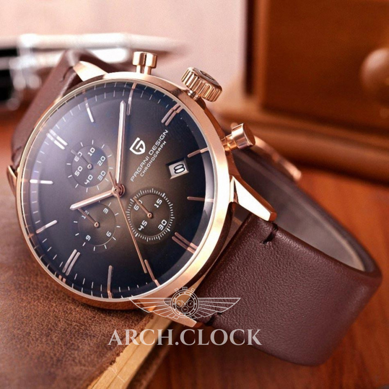 Годинник Pagani Design PD-2720 Gold-Black-Brown, фото 2
