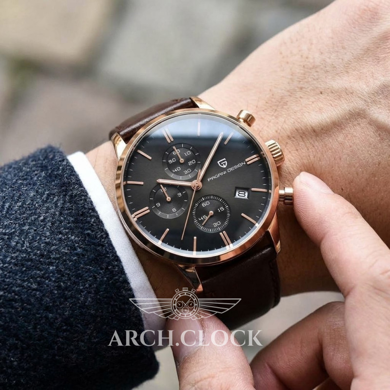 Годинник Pagani Design PD-2720 Gold-Black-Brown, фото 5