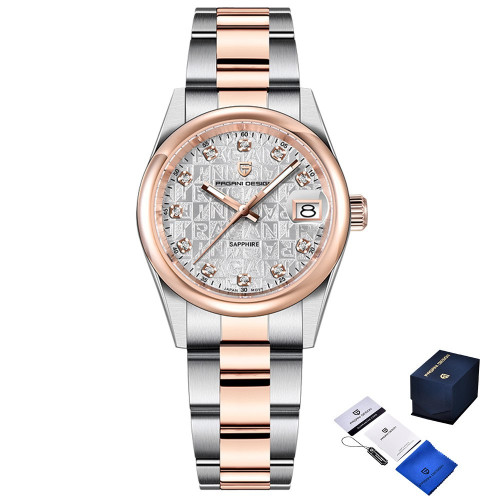 Pagani Design PD-1794L Silver-Rose Gold-White