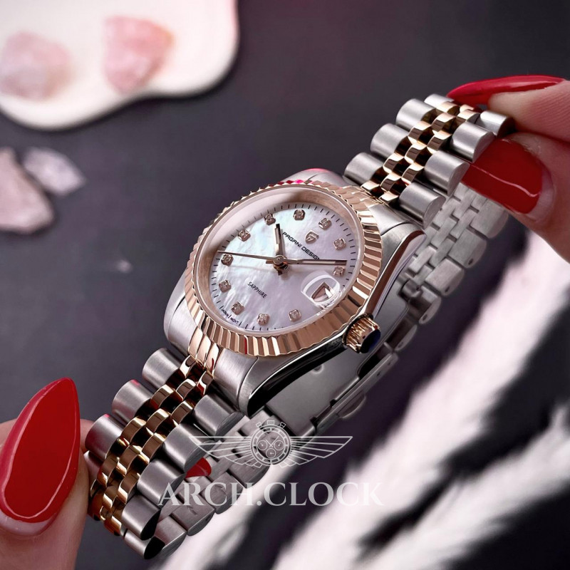 Годинник Pagani Design PD-1794L Silver-Rose Gold-White Pearl, фото 2