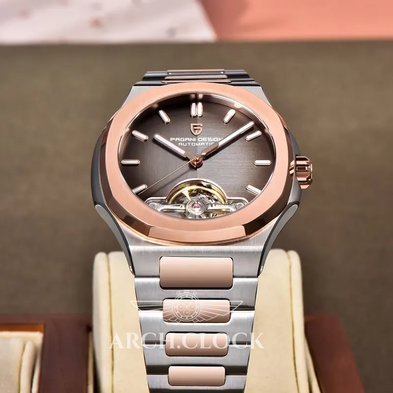 Годинник Pagani Design PD-YS025 Silver-Gold-Broun, фото 4