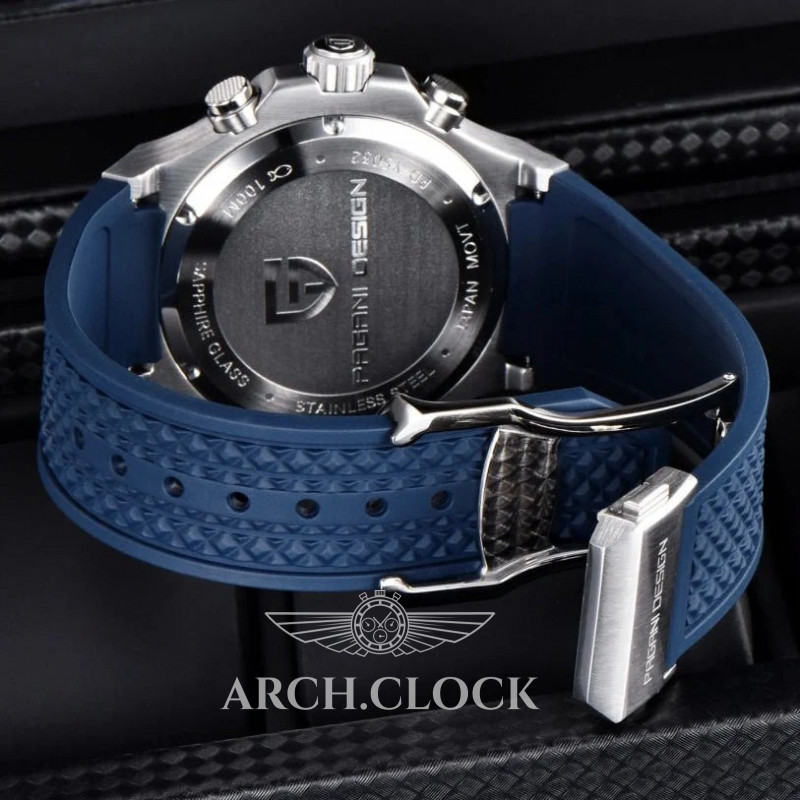 Годинник Pagani Design PD-YS032 Silver-Blue-Blue Rubber, фото 4
