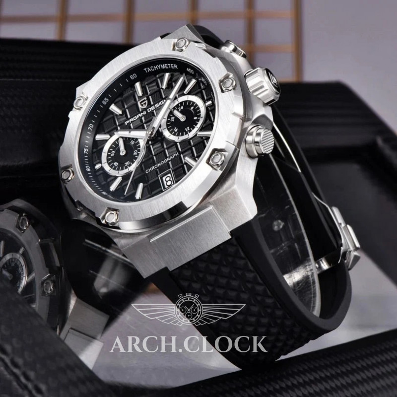 Часы Pagani Design PD-YS032 Silver-White-Black Rubber, фото 4