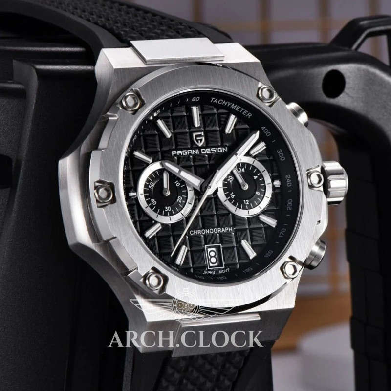 Часы Pagani Design PD-YS032 Silver-White-Black Rubber, фото 5