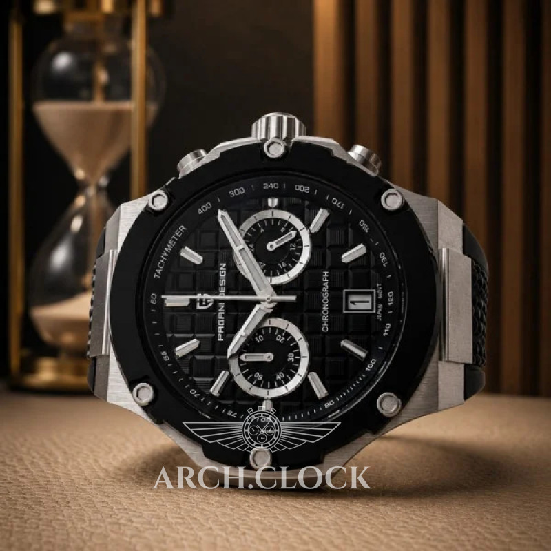 Часы Pagani Design PD-YS032 Silver-Black-Black Rubber, фото 4