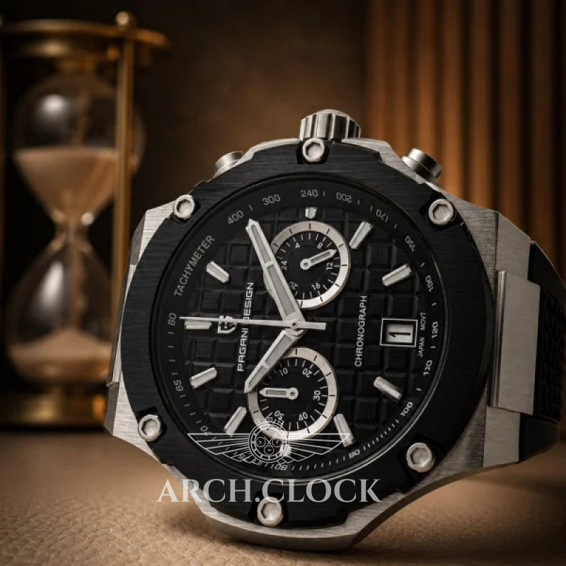 Часы Pagani Design PD-YS032 Silver-Black-Black Rubber, фото 6