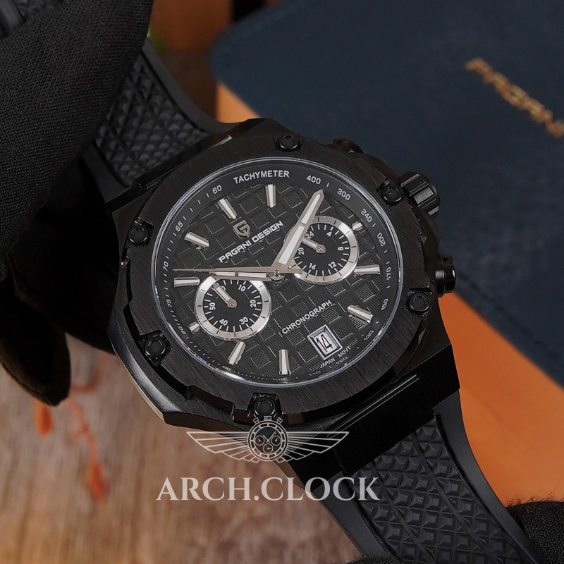 Годинник Pagani Design PD-YS032 Black-Black-Black Rubber, фото 2