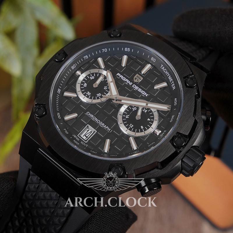 Годинник Pagani Design PD-YS032 Black-Black-Black Rubber, фото 3