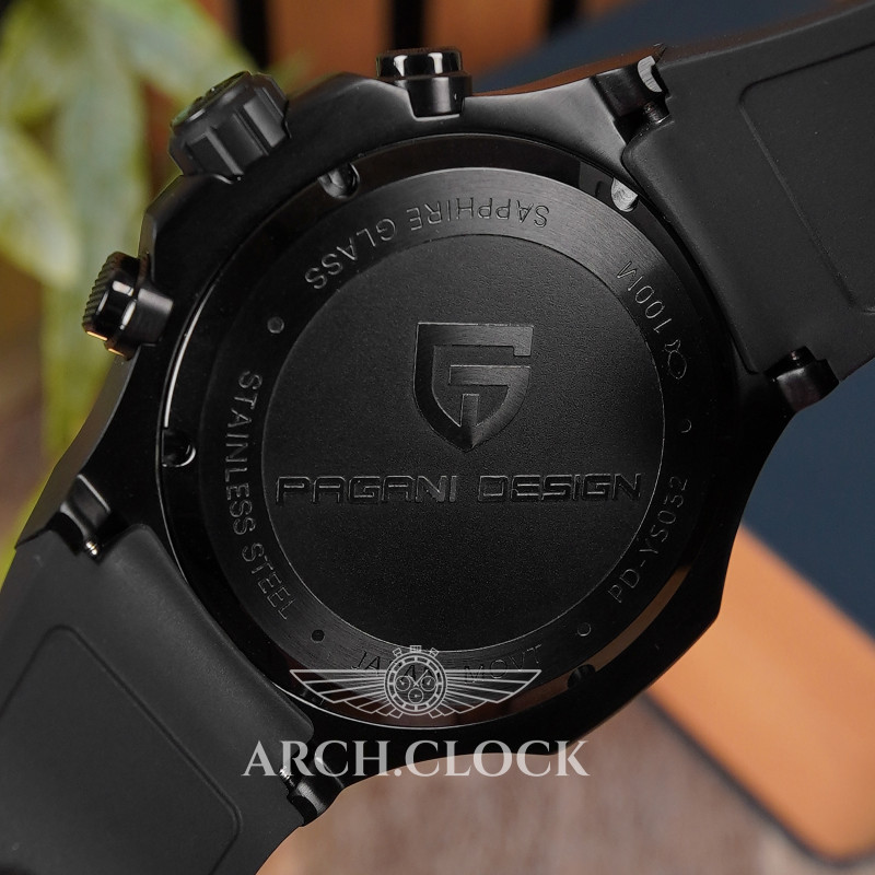 Годинник Pagani Design PD-YS032 Black-Black-Black Rubber, фото 4