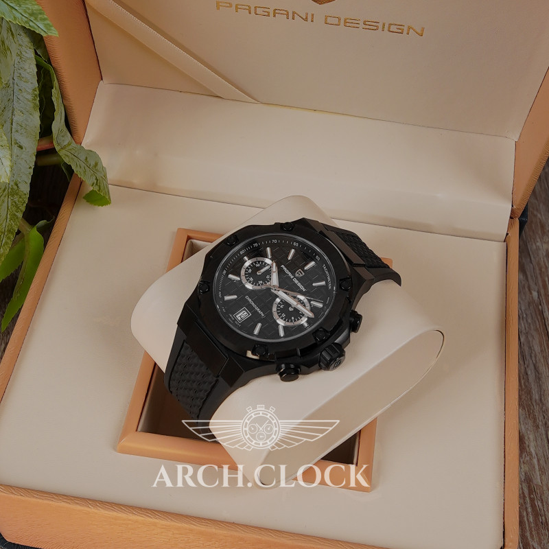 Годинник Pagani Design PD-YS032 Black-Black-Black Rubber, фото 5