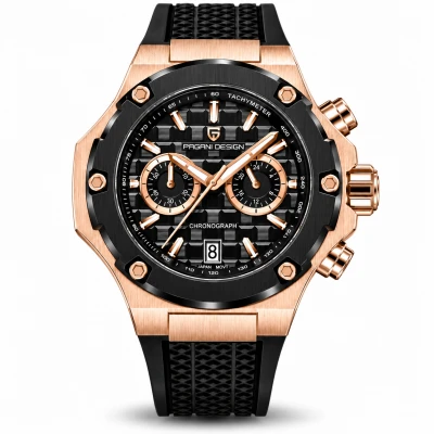 Pagani Design PD-YS032 Rose Gold-Black-Black Rubber