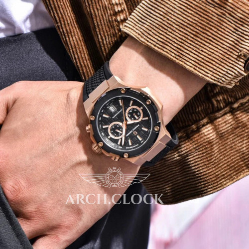 Pagani Design PD-YS032 Rose Gold-Black-Black Rubber