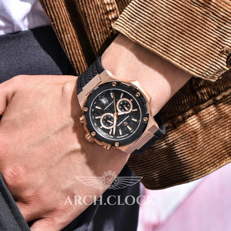 Годинник Pagani Design PD-YS032 Rose Gold-Black-Black Rubber, фото 5
