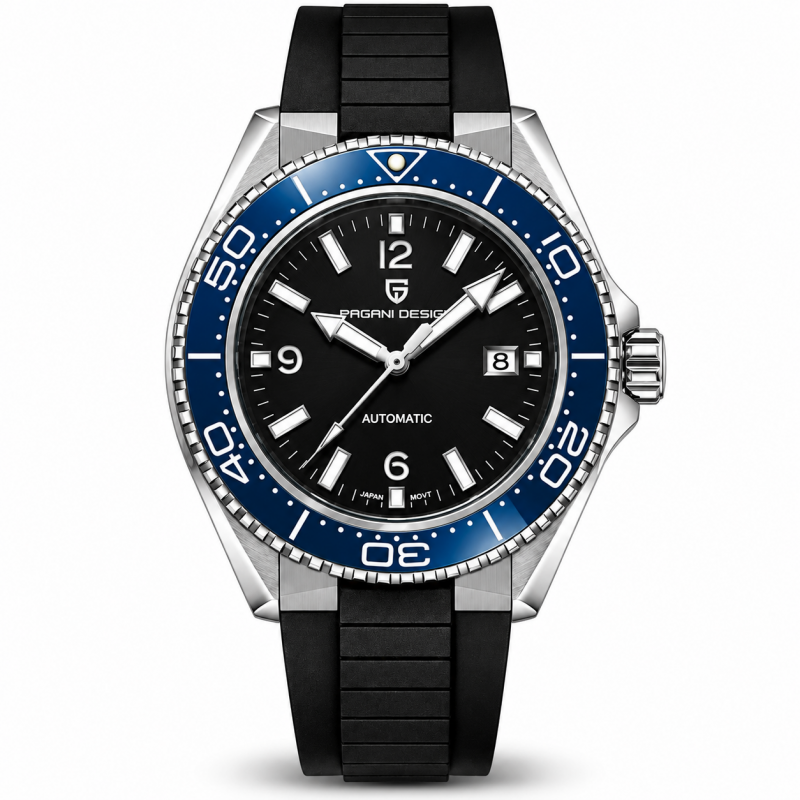 Годинник Pagani Design PD-YS034 Silver-Blue-Black Rubber, фото 1