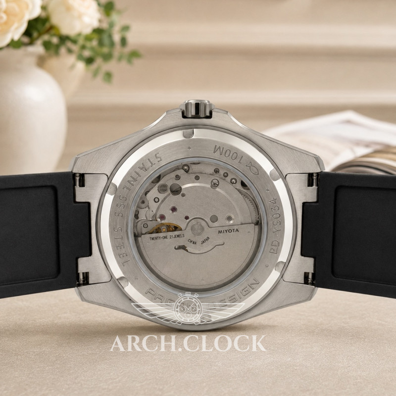Годинник Pagani Design PD-YS034 Silver-Blue-Black Rubber, фото 5