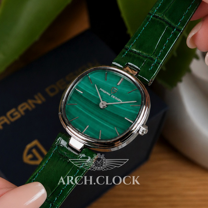 Годинник Pagani Design PD-1825 Silver-Green Leather, фото 4