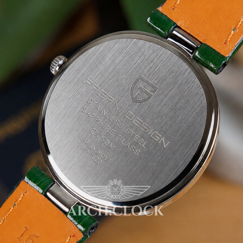 Годинник Pagani Design PD-1825 Silver-Green Leather, фото 9