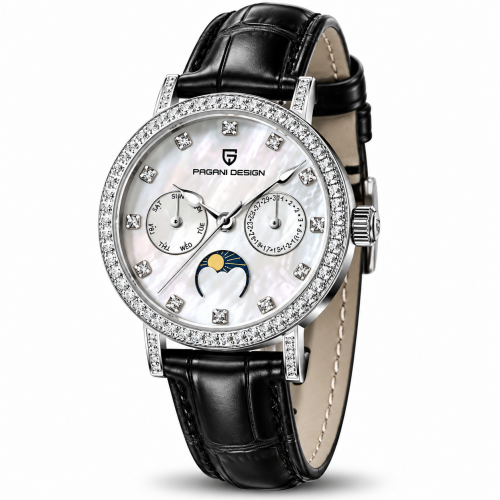 Pagani Design PD-1789 Silver-White-Black Leather
