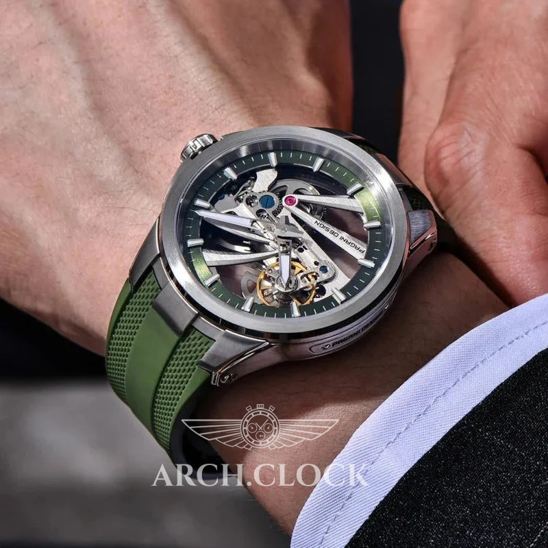 Часы Pagani Design PD-YS030 Silver-Green Rubber, фото 2
