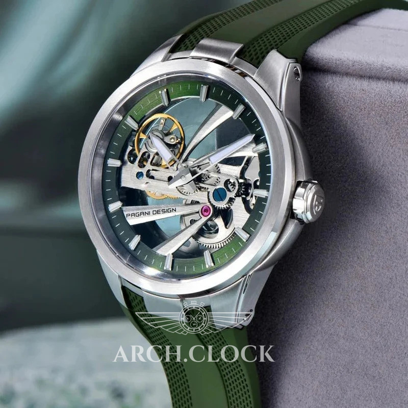 Часы Pagani Design PD-YS030 Silver-Green Rubber, фото 3