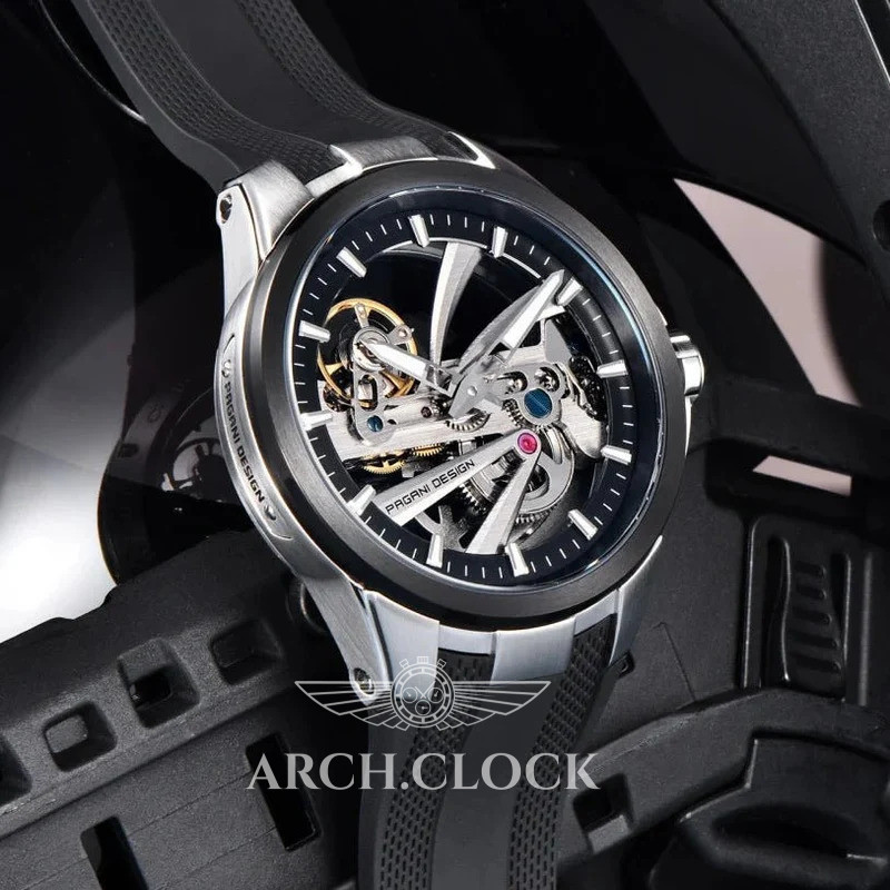 Часы Pagani Design PD-YS030 Silver-Black Rubber, фото 2