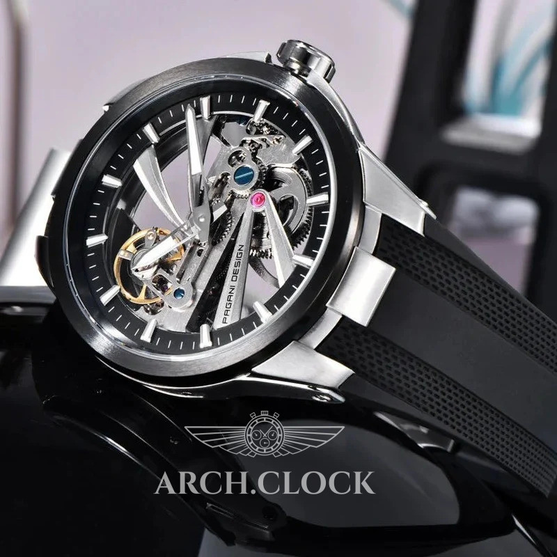 Часы Pagani Design PD-YS030 Silver-Black Rubber, фото 4