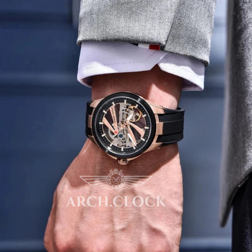 Pagani Design PD-YS030 Rose Gold-Black Rubber