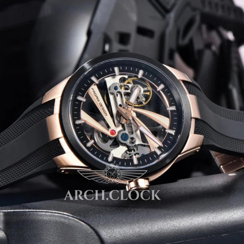 Pagani Design PD-YS030 Rose Gold-Black Rubber