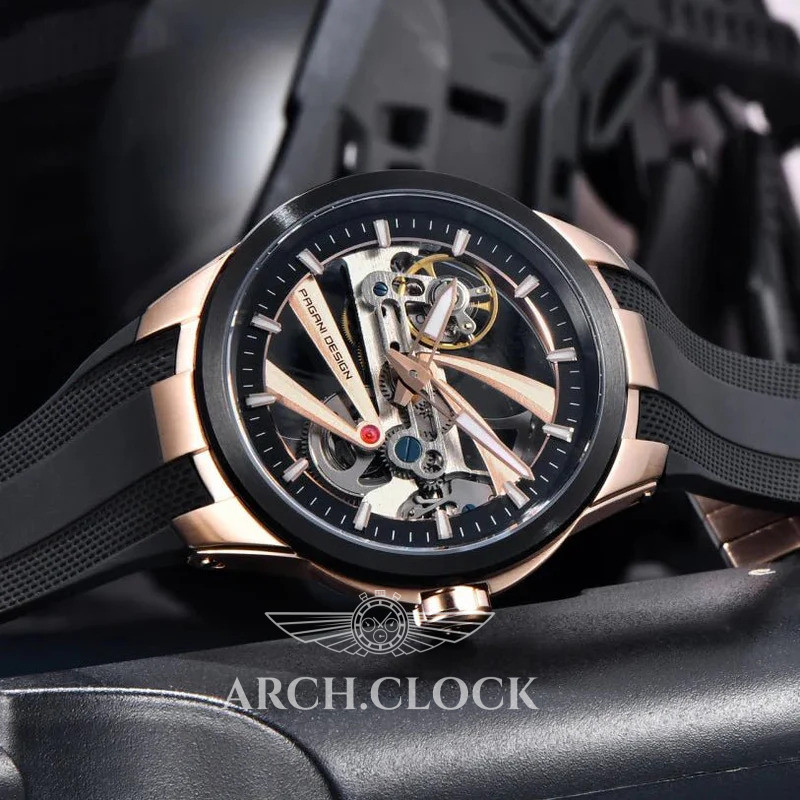 Часы Pagani Design PD-YS030 Rose Gold-Black Rubber, фото 4